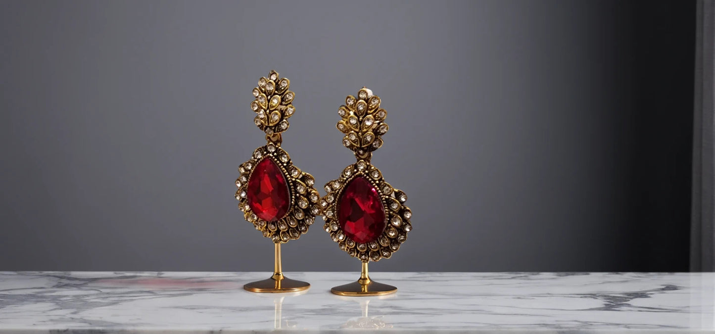 Ruby Royal Statement Earrings