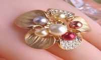 Golden Petal Bloom Ring