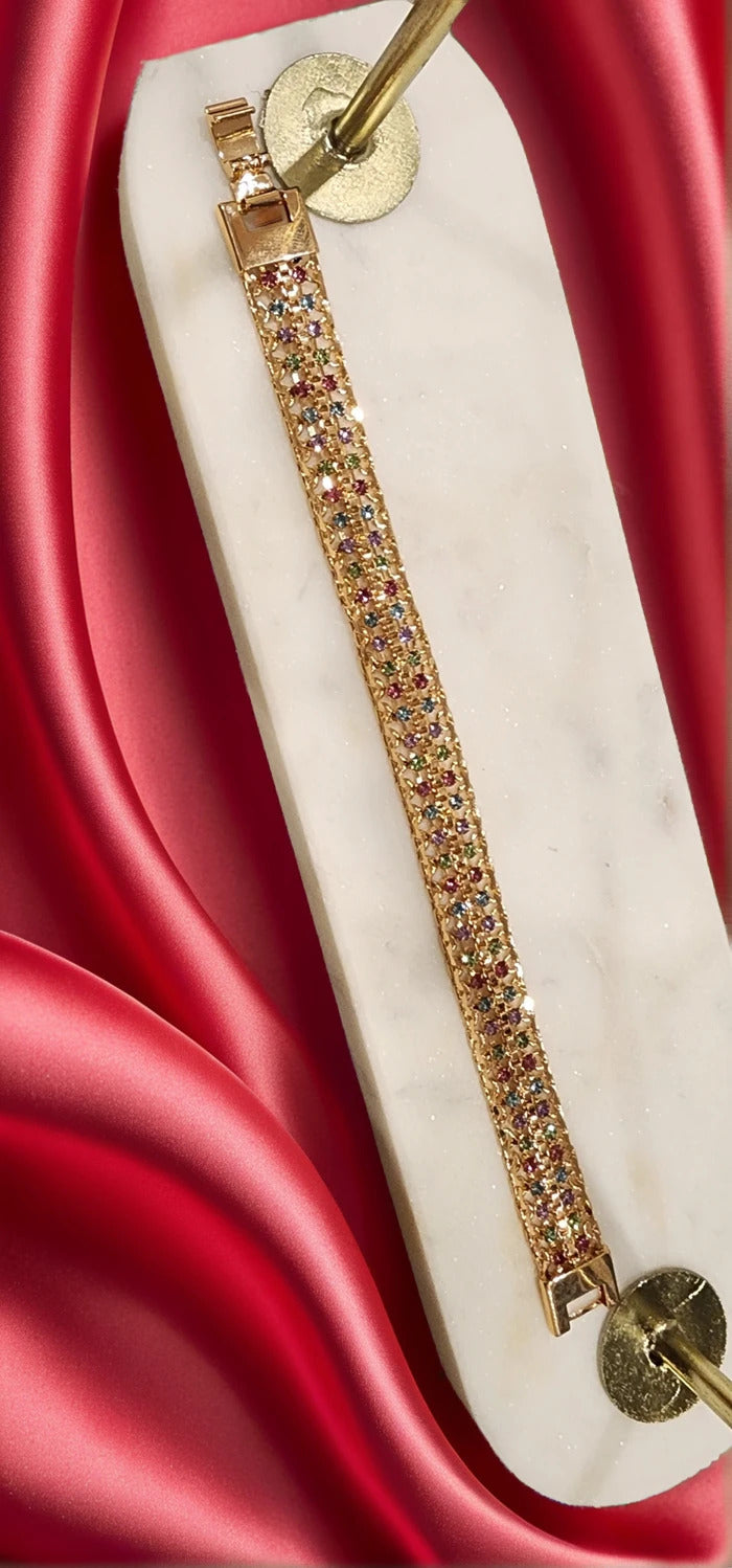 Radiant Rainbow Stone Bangle