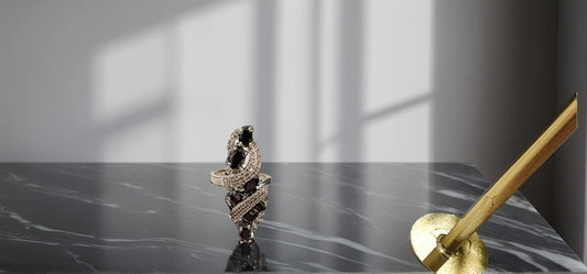 Midnight Spiral Ring