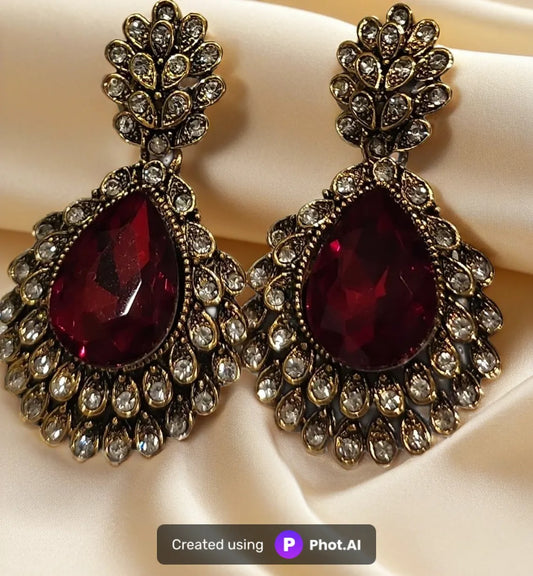 Ruby Royal Statement Earrings