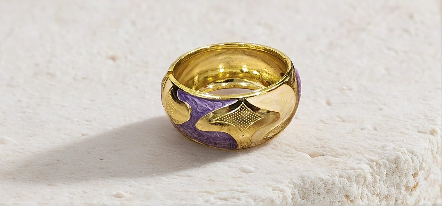 Regalia Purple Enamel Gold Bangle