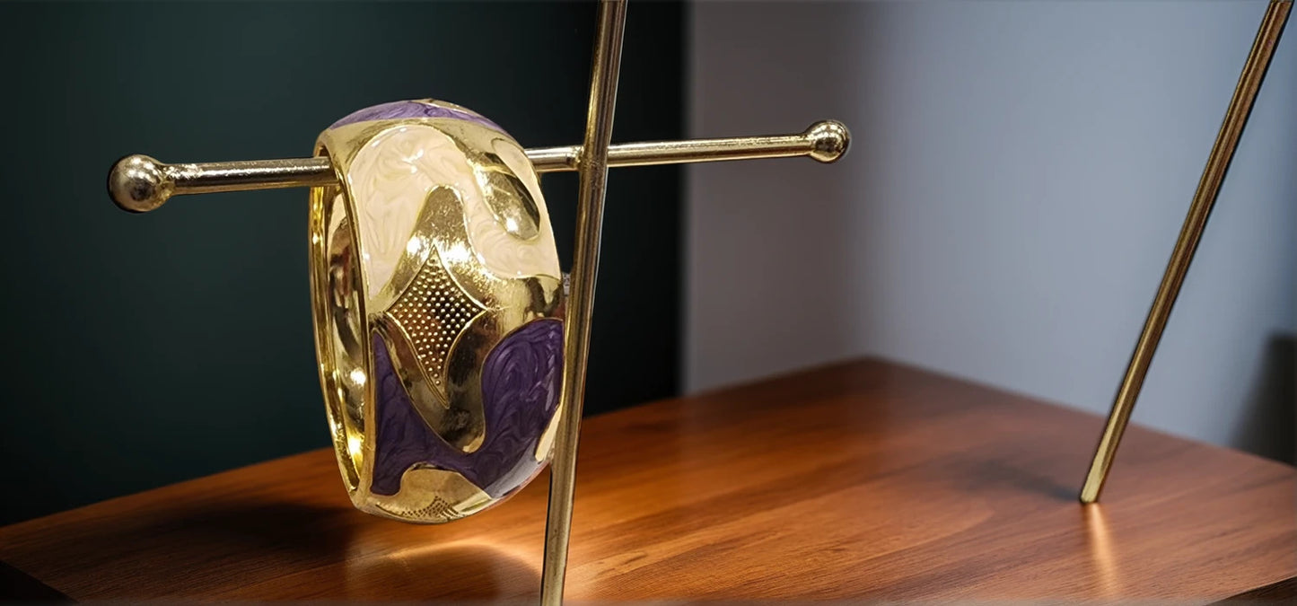 Regalia Purple Enamel Gold Bangle