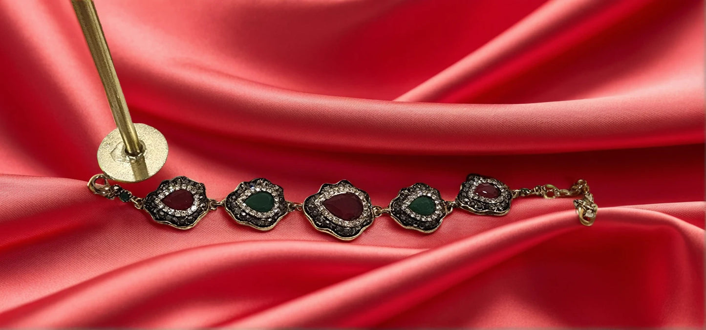 Regal Teardrop Stone Bracelet