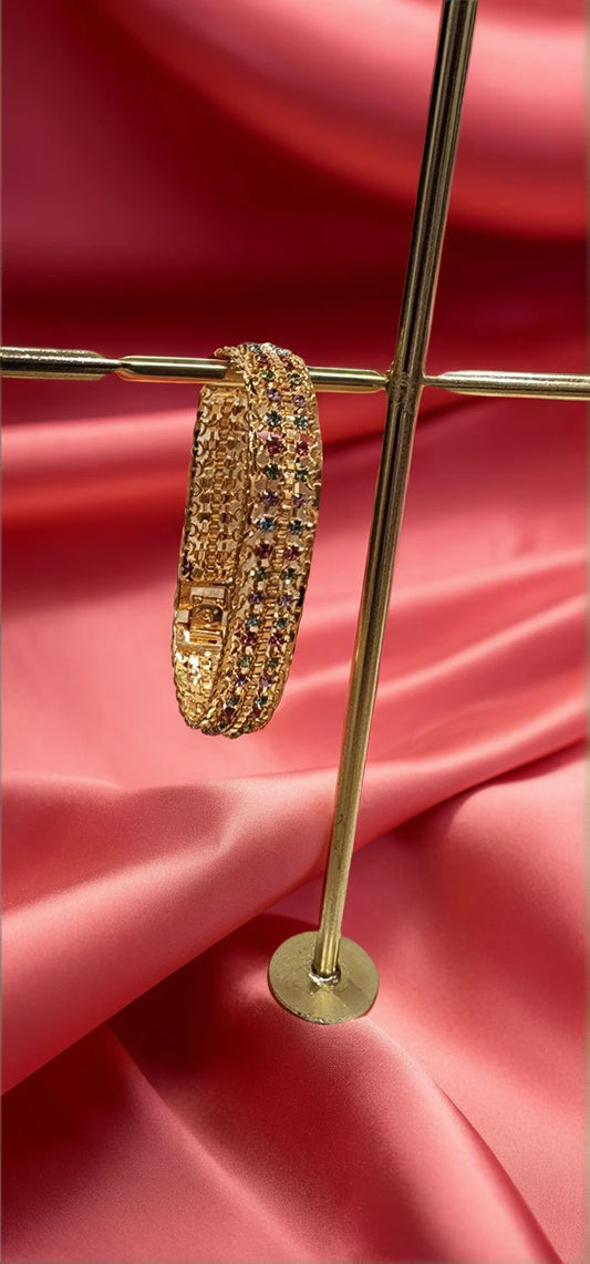 Radiant Rainbow Stone Bangle