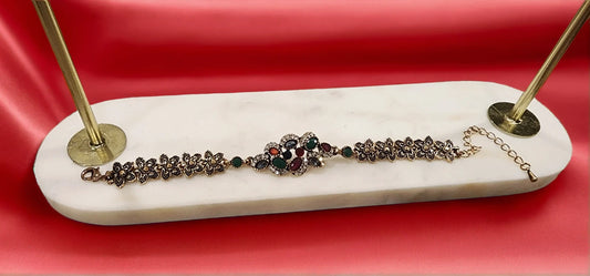 Vintage Floral Gemstone Bracelet
